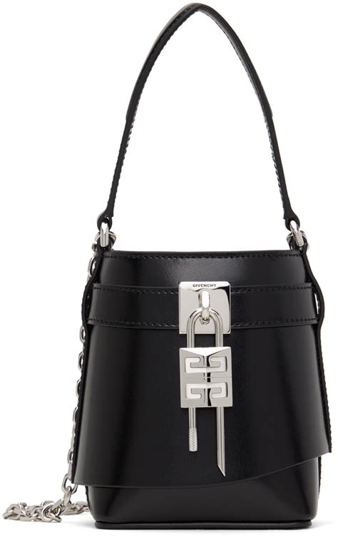 givenchy mini shark shoulder bag|Micro Shark Lock bucket bag in Box leather .